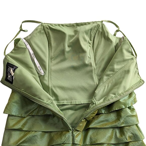 Vtg Y2K MARSONI Avocado Party Dress Jacket Set - The Nanny/Romy & Michele Sz 10 - Picture 9 of 10